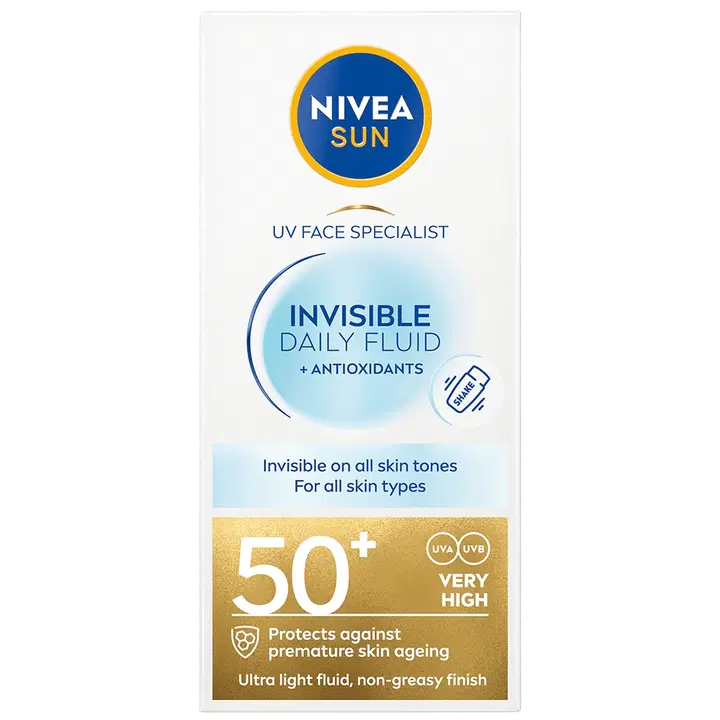 NIVEA SUN 40ml UV Face Invisible Daily Fluid SK50+ -aurinkosuojavoide