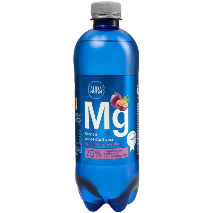 Aura Water Magneesiumi vesi gaasiga, Granadilli maitsega 500 ml