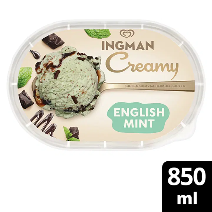 Ingman Creamy English Mint Jäätelö Laktoositon 850ml/450g