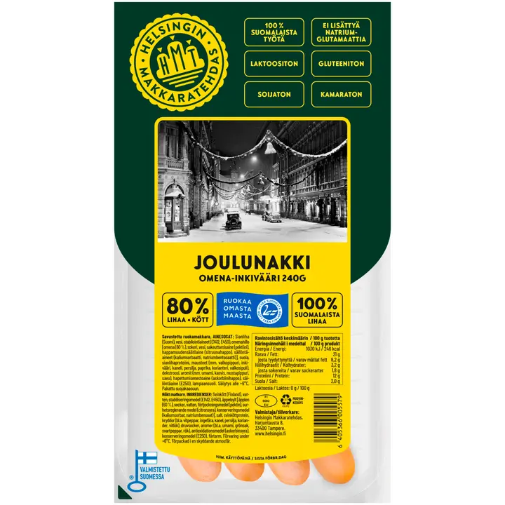 Helsingin Makkaratehdas Joulunakki omena-inkivääri 240 g