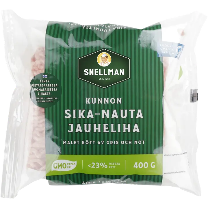 Snellman Kunnon sika-nauta jauheliha 23 % 400 g