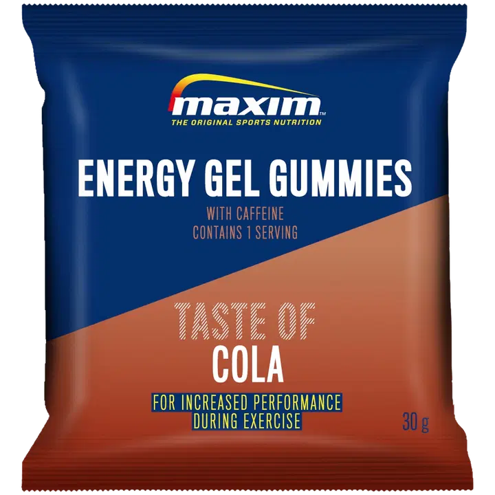 Maxim Energy Gel Gummies Cola + kofeiini 60 mg energiageelipala 30g