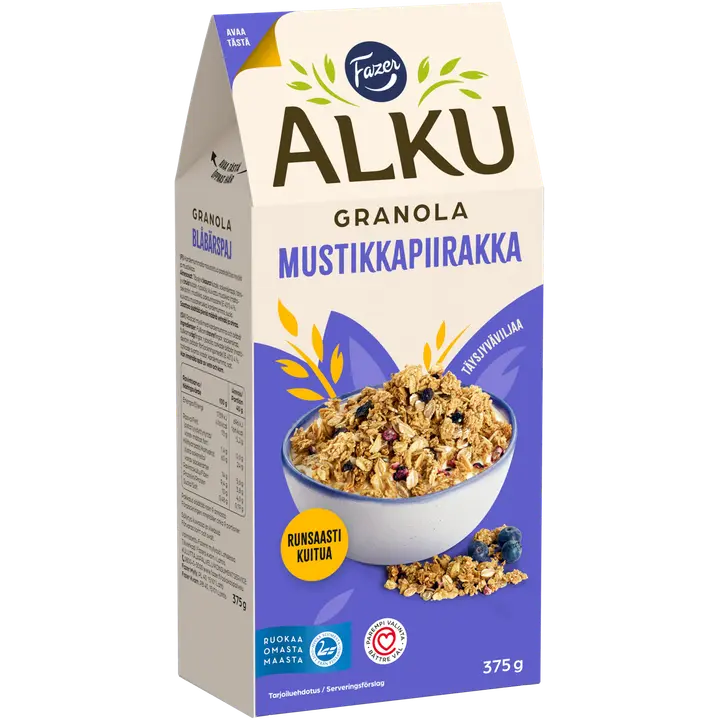 Fazer Alku Mustikkapiirakka granola 375 g