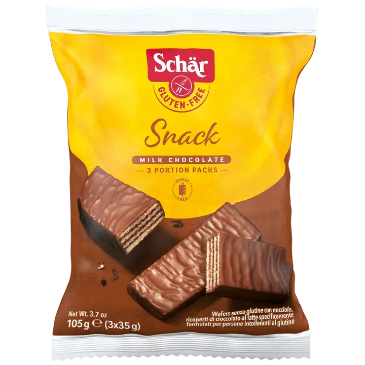 Schär Snack hasselpähkinäsuklaavohveli 105g GTON