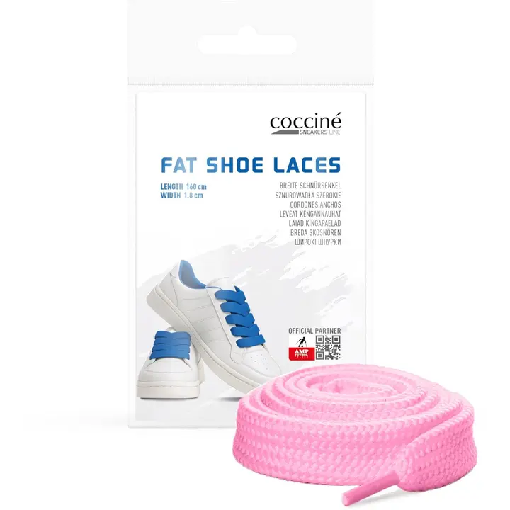 Cocciné fat shoe laces kengännauhat 120cm light pink