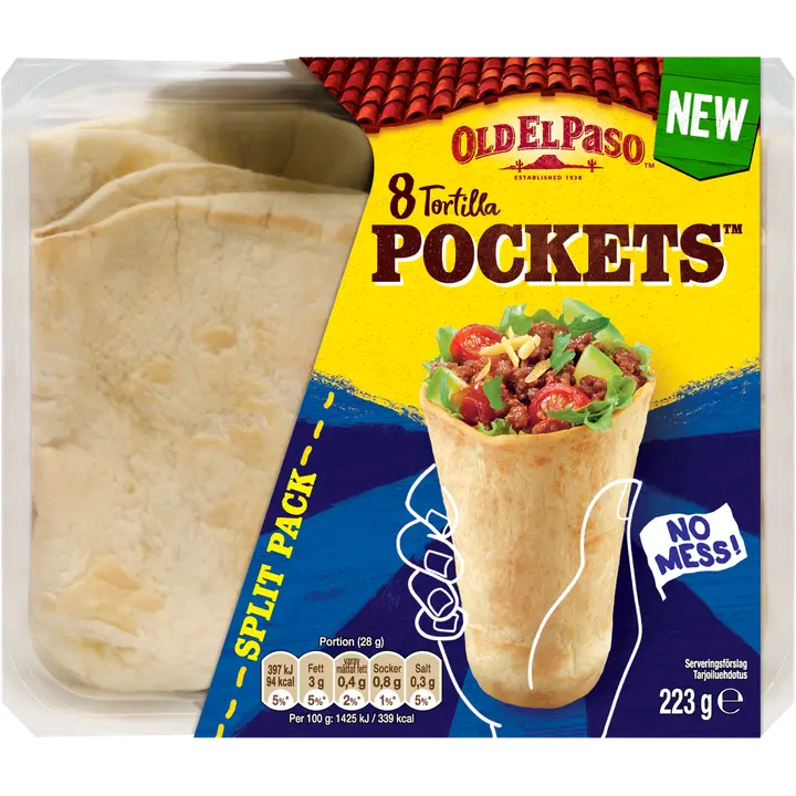 Old El Paso Tortilla pockets 223g