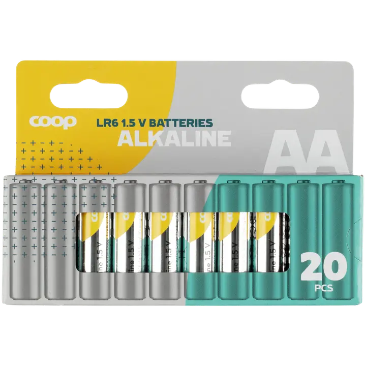 Coop alkaliparisto AA/LR6/1,5V 20 kpl