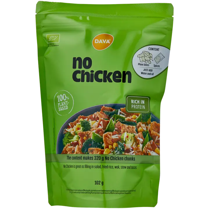 DAVA No Chicken luomu kasviproteiinipala 102g
