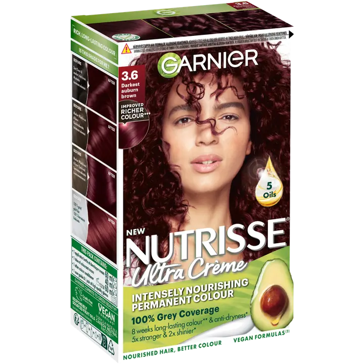 Garnier Nutrisse Ultra Creme 3.6 Darkest Auburn Brown Tumma Punaruskea kestoväri 1kpl