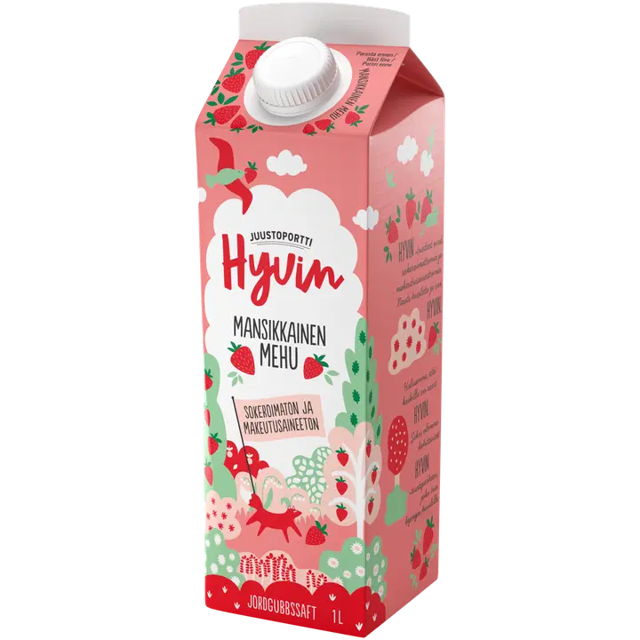 Juustoportti Hyvin mehu 1 l mansikkainen