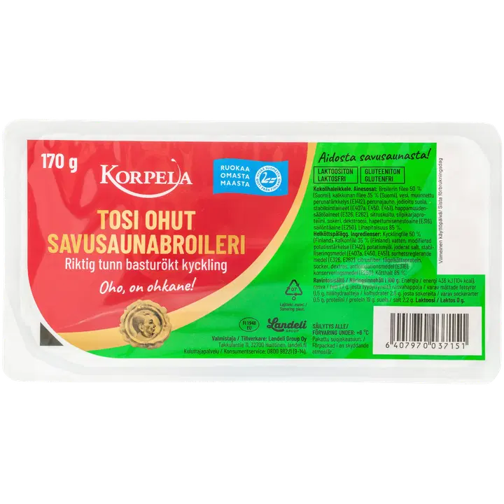 Korpela Tosi ohut savusaunabroileri 170g
