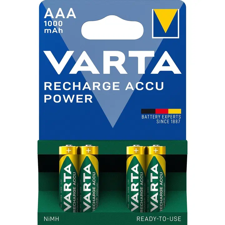 Varta akkuparistot Recharge Accu Power AAA 1000mAh 4 kpl