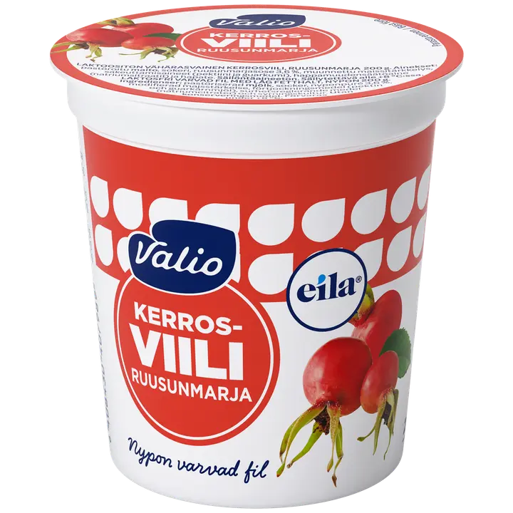 Valio kerrosviili 1 % 200 g ruusunmarja laktoositon