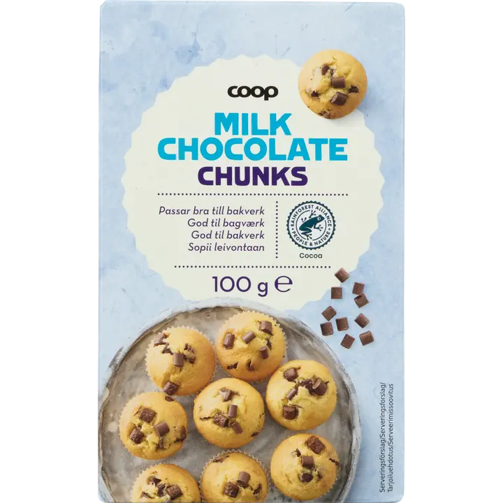 Coop piimashokolaadi tükid 100g küpsetamiseks