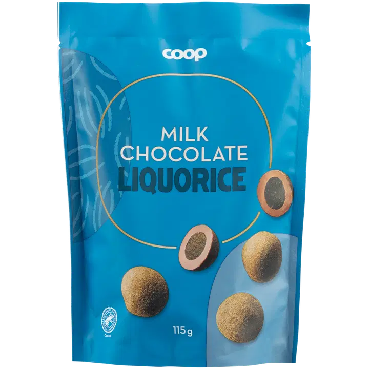 Coop lakritsapallid piimašokolaadis 115g