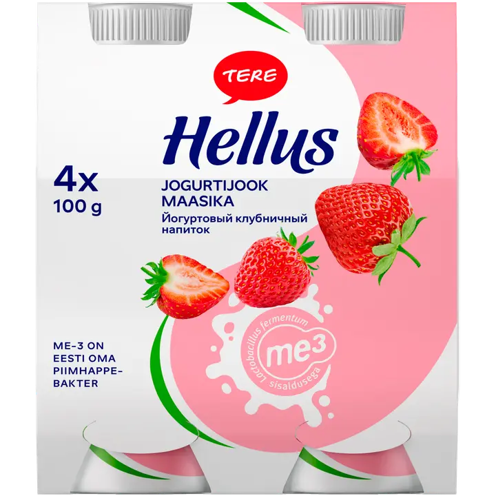 Hellus Maasika jogurtijook, 4 x 100 g