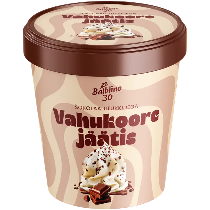 Balbiino Vahukoorejäätis šokolaaditükkidega 0,5L/250 g