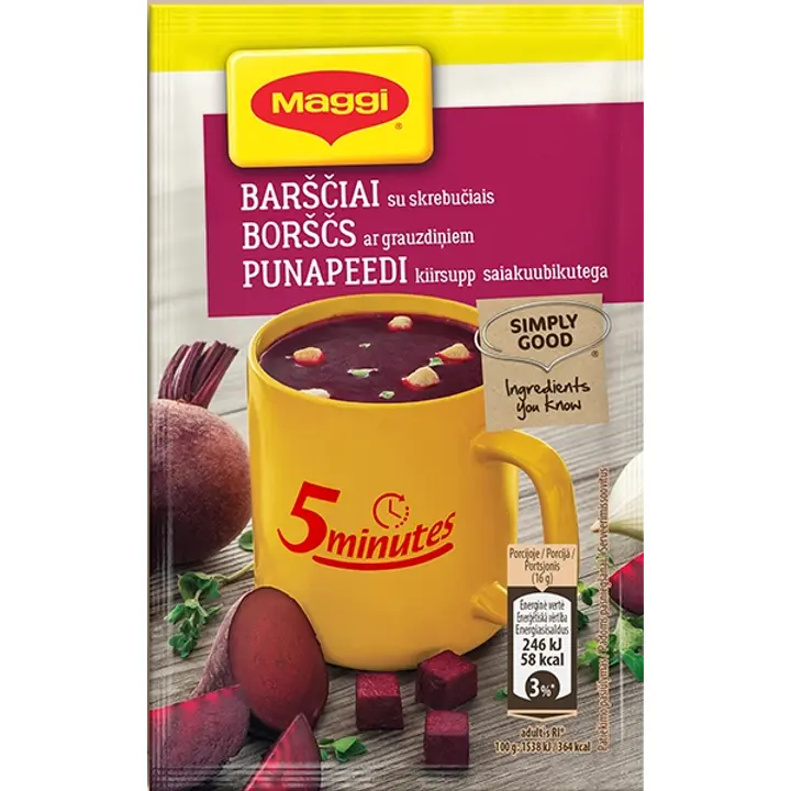 Maggi punapeedi kiirsupp saiakuubikutega 16 g
