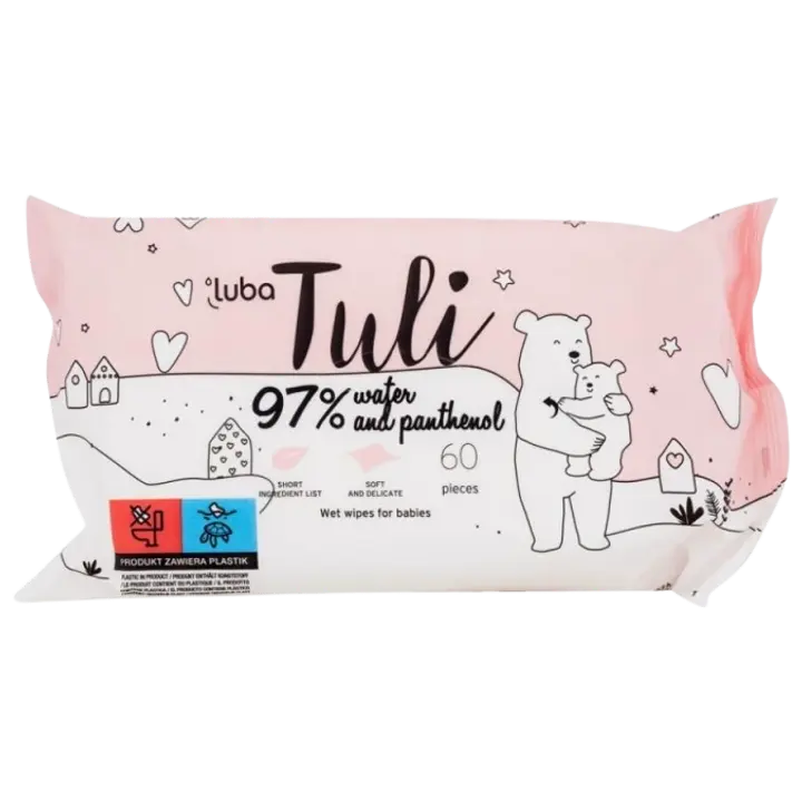 Tuli niisked beebisalvrätid 97% vesi, pantenool 60 tk