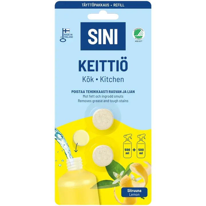 SINI keittiöpuhdistusaine täyttöpakkaus - 2 tablettia
