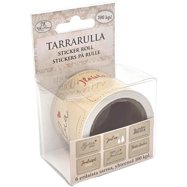 J.K. Primeco Tarrarulla Joulutekstit ruskea 100kpl