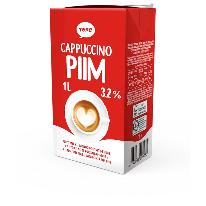 Tere Kõrgkuumutatud cappuccino piim 3,5%, 1 l