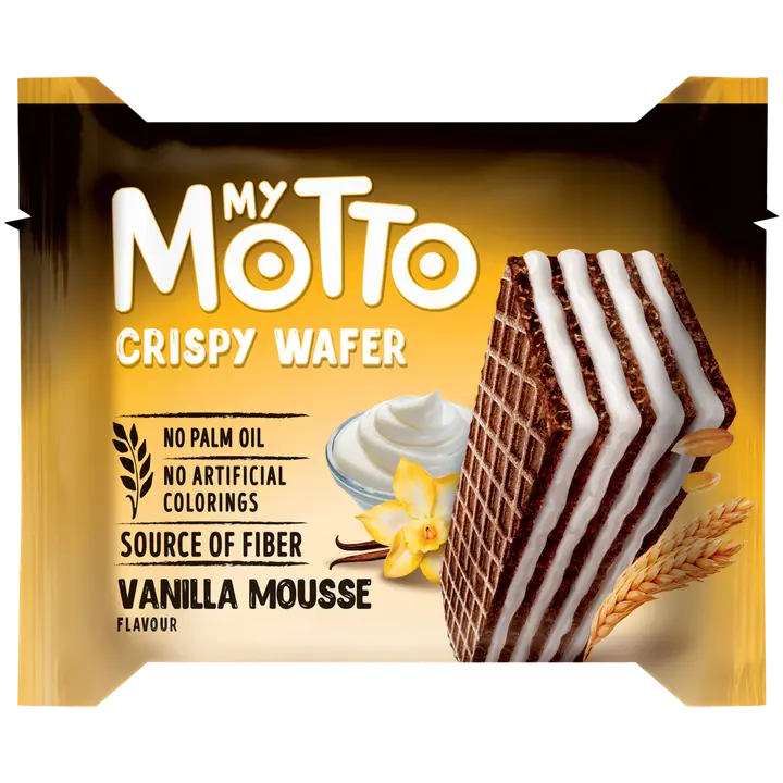 My motto vahvel vanillimaitselise kreemiga (80%) 30g