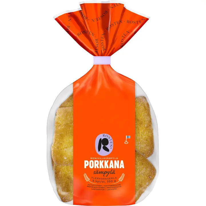 Rosten Porkkanasämpylä 5kpl 350g moniviljasämpylä