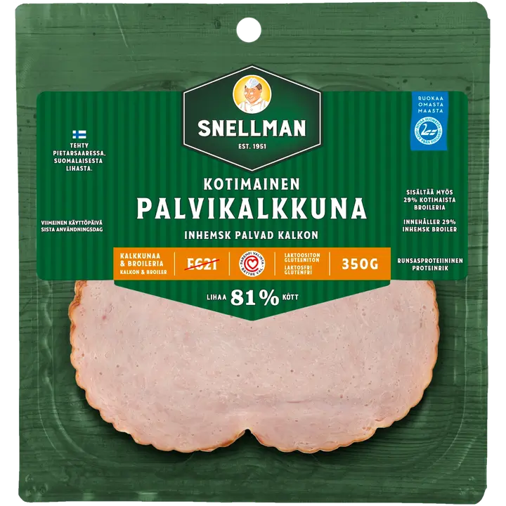 Snellman Kotimainen palvikalkkuna kokolihaleikkele 350g