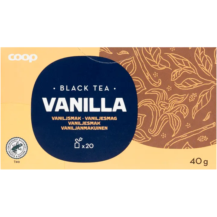 Coop musta tee vanilja 40 g 20 pss