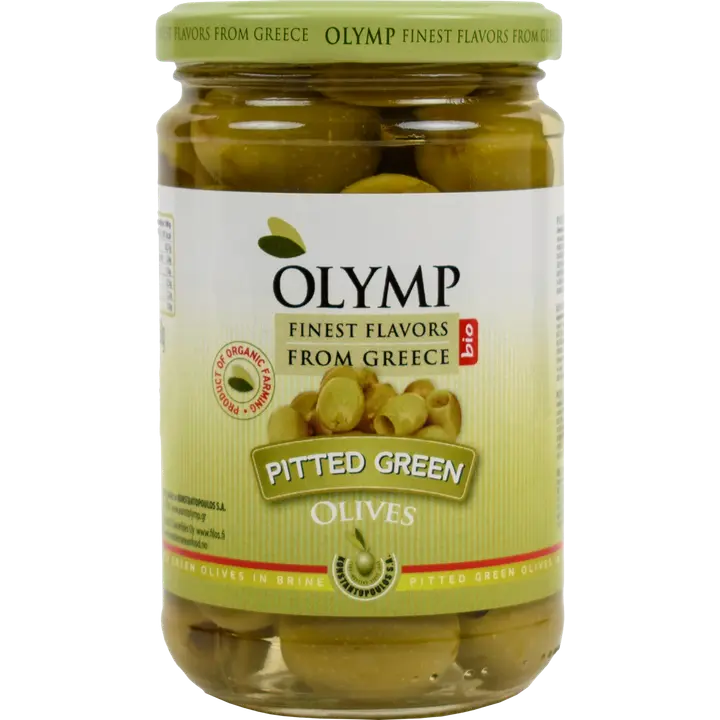 Olymp 300/150g vihreä kivetön oliivi suolavedessä luomu