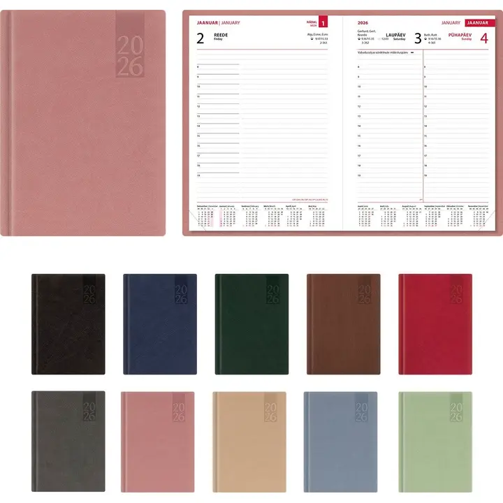 Raamatkalender a5 päev, kõvaköide, lux k