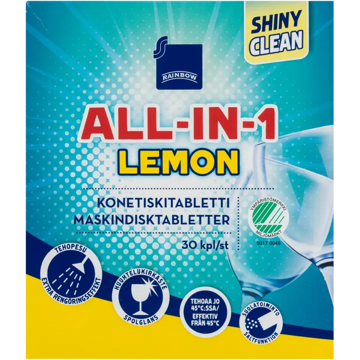 Rainbow All In One konetiskitabletti 30 kpl Lemon