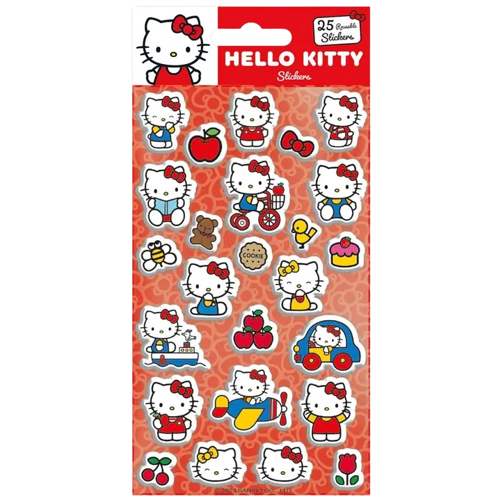 Hello Kitty (Kitty & Mimmy) uudelleen käytettävät tarrat 25kpl