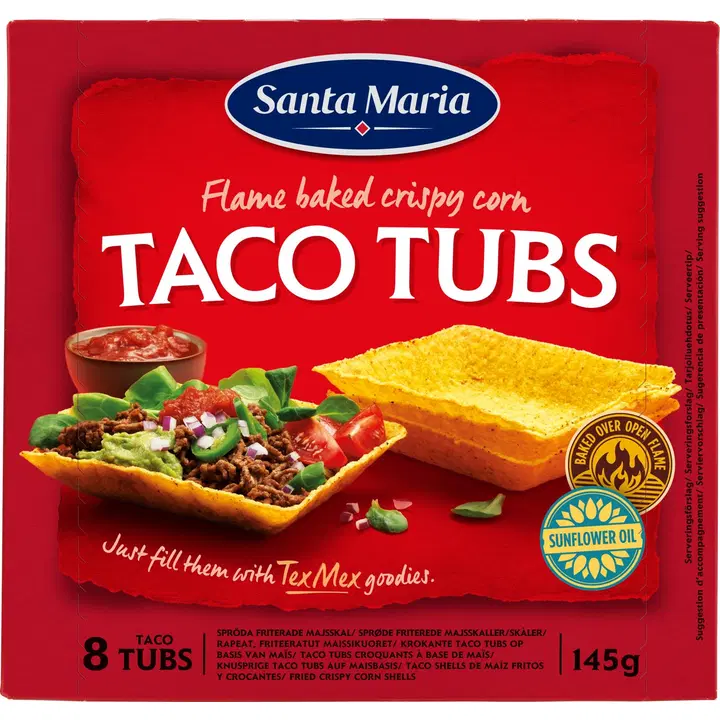 Santa Maria Taco Tubs tacokuoret 8 kpl, 145 g