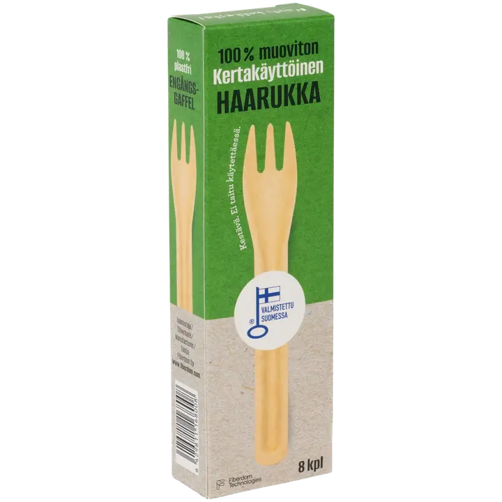 Fiberdom kertakäyttöhaarukka, 100 % muoviton 8 kpl