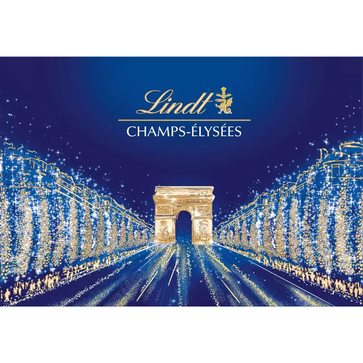 Lindt CHAMPS ELYSÉES valikoima hienoja maito-, tumma- ja valkosuklaakonvehteja 973g