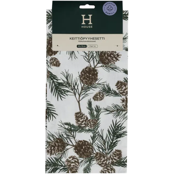 House keittiöpyyhe Pine cone 50 x 70 cm 2 kpl
