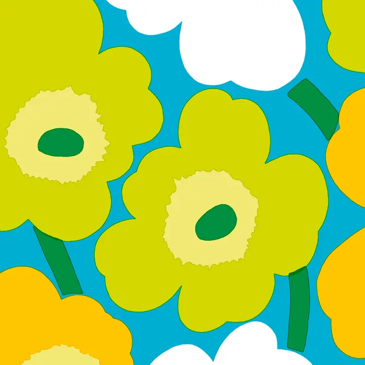 Salvrätik Marimekko Unikko sinine roheline 24cm