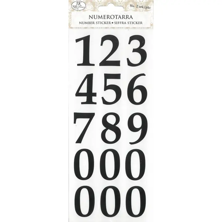 J.K. Primeco numerotarra keskikoko 2ark