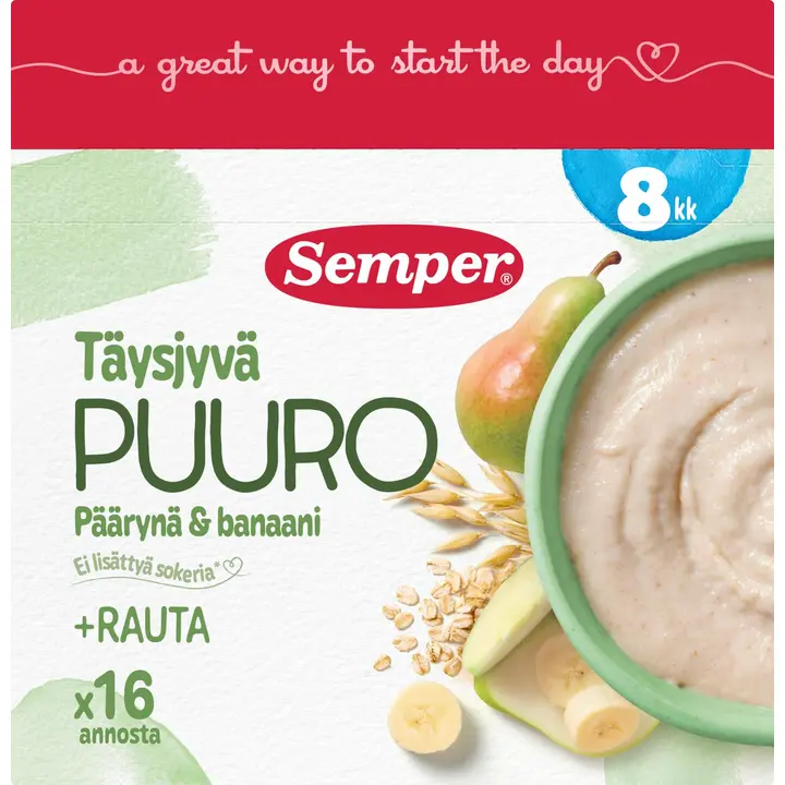 Semper Kaurapuuro Päärynä & banaani & omena puurojauhe 8 kk 480g