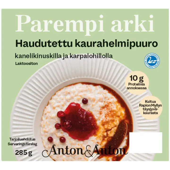 Anton&Anton Kaurahelmipuuro kanelikinuskisydämellä & karpalohillolla 285 g