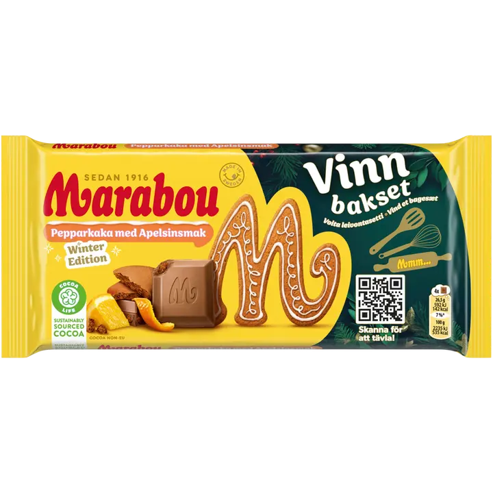 Marabou Pepparkaka Apelsin Suklaalevy 185g