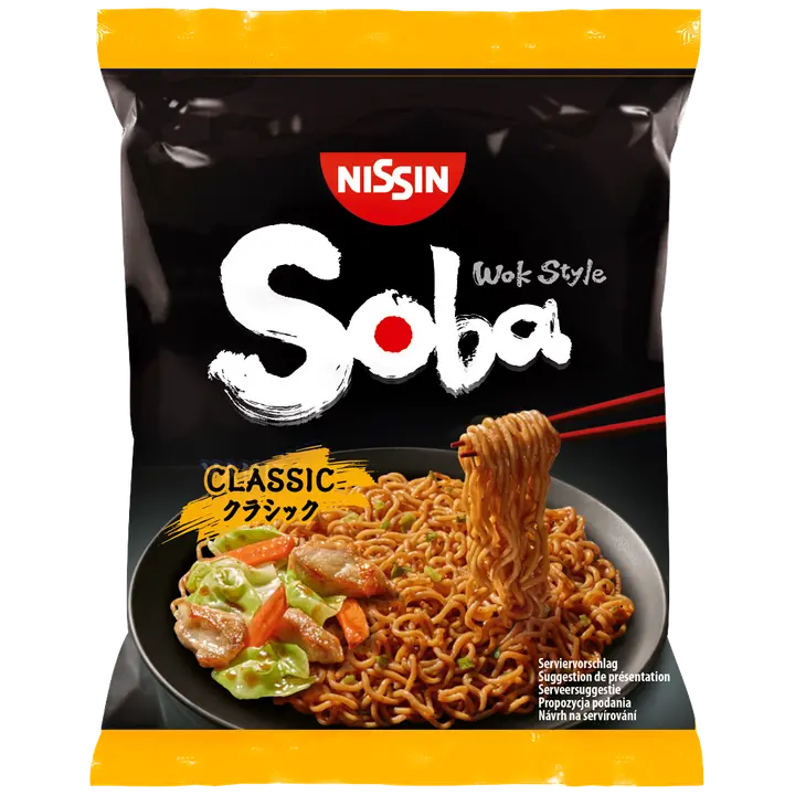 Nissin 109g Soba Bag Classic vehnäpikanuudeli Yakisoba maustekastikkeella