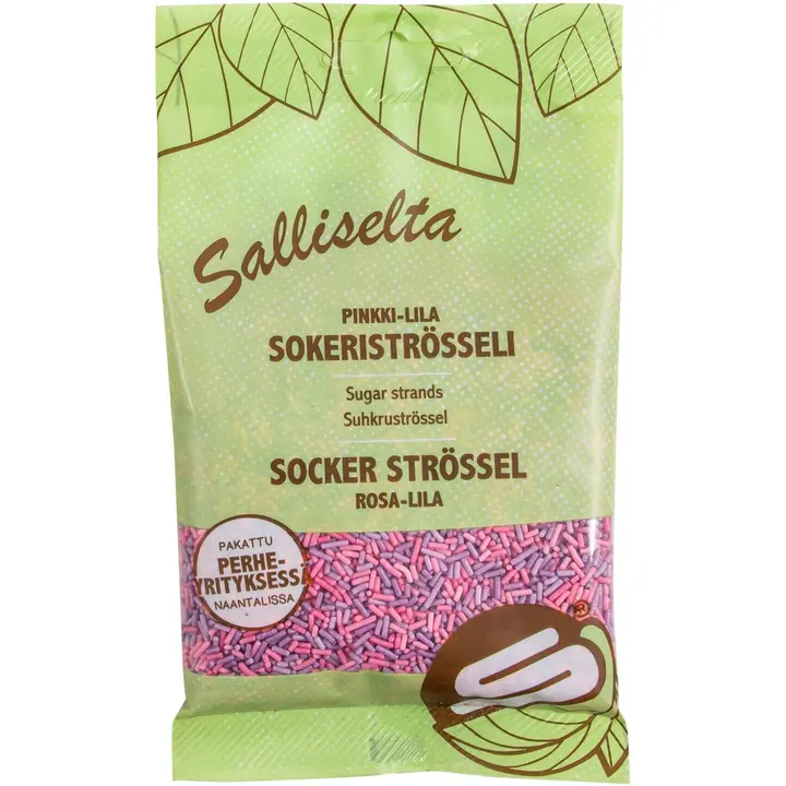 Salliselta Sokeriströssli pinkki-lila 100g