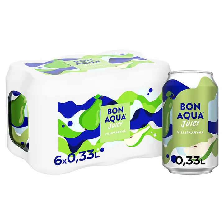 6-pack Bonaqua Juicy Villipäärynä Hiilihapotettu juoma tlk 0.33 L