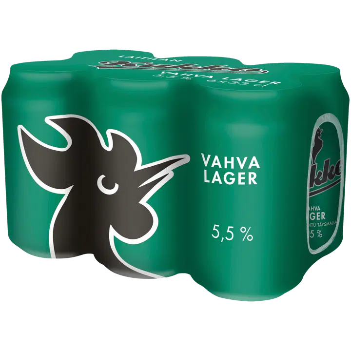 6 x Laitilan Kukko Vahva Lager 5,5 til-% 0,33L olut