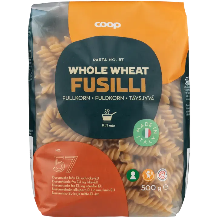 Coop Fusilli täysjyväpasta 500 g