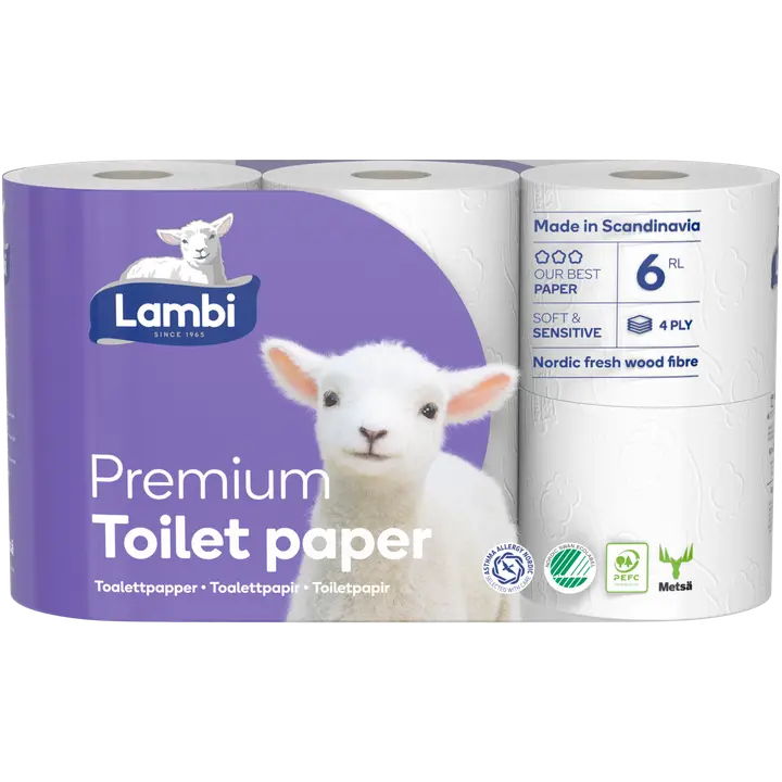 Tualettpaber Lambi Premium 4-kih 6 rulli