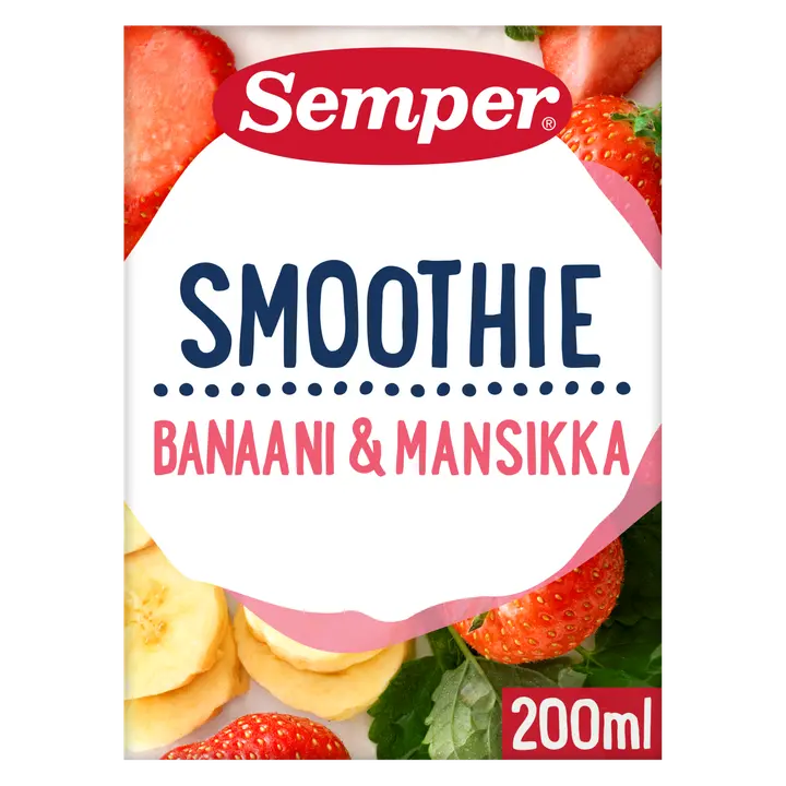 Semper Smoothie banaani mansikka 1v 200ml